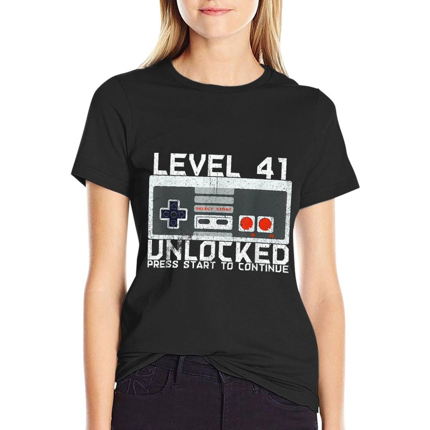 41 Year Old Forty-One Birthday Gift Level 41 Unlocked Gamer Breathable T-Shirt