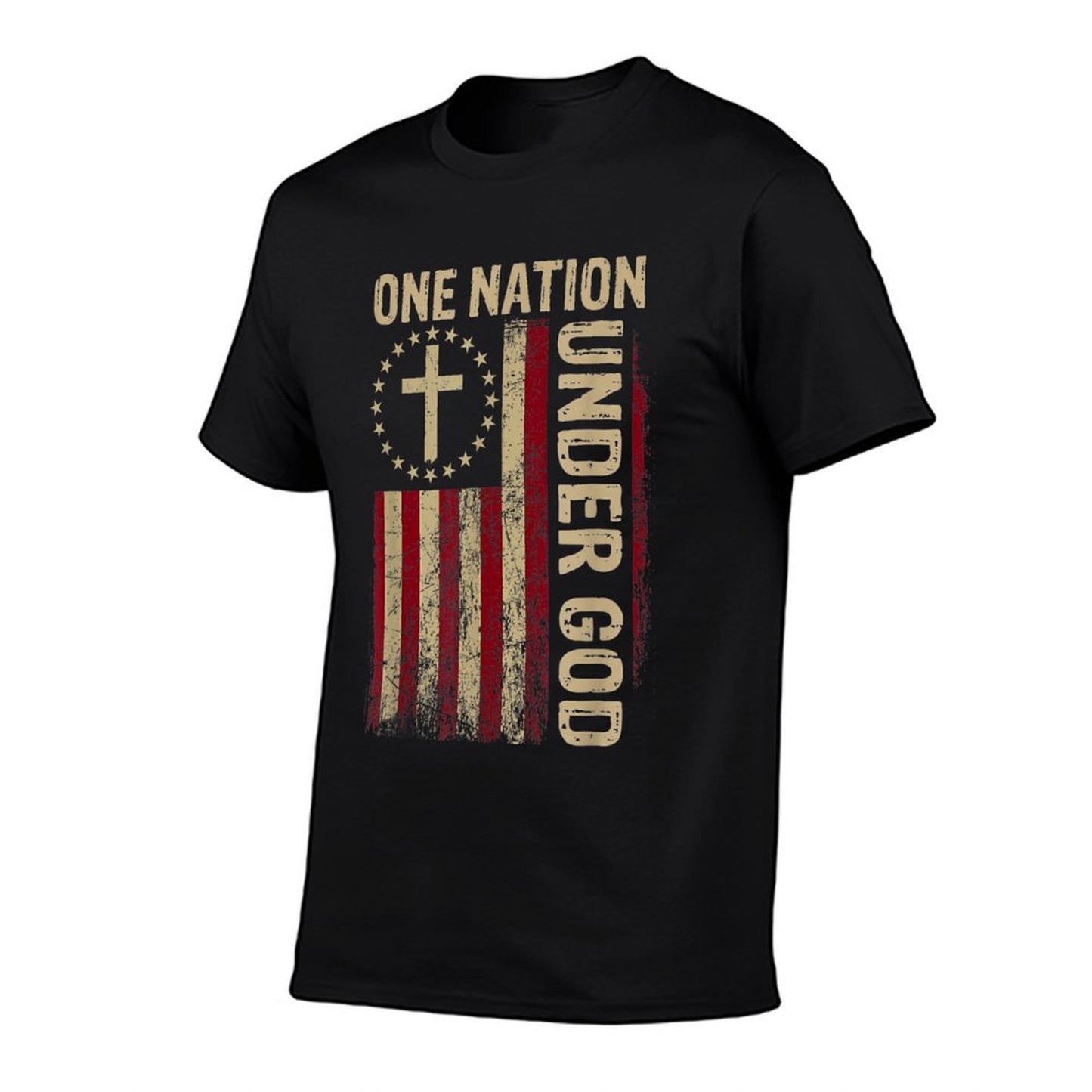 One Nation Under God 4th Of July Patriotic Christian Cotton T-Shirt