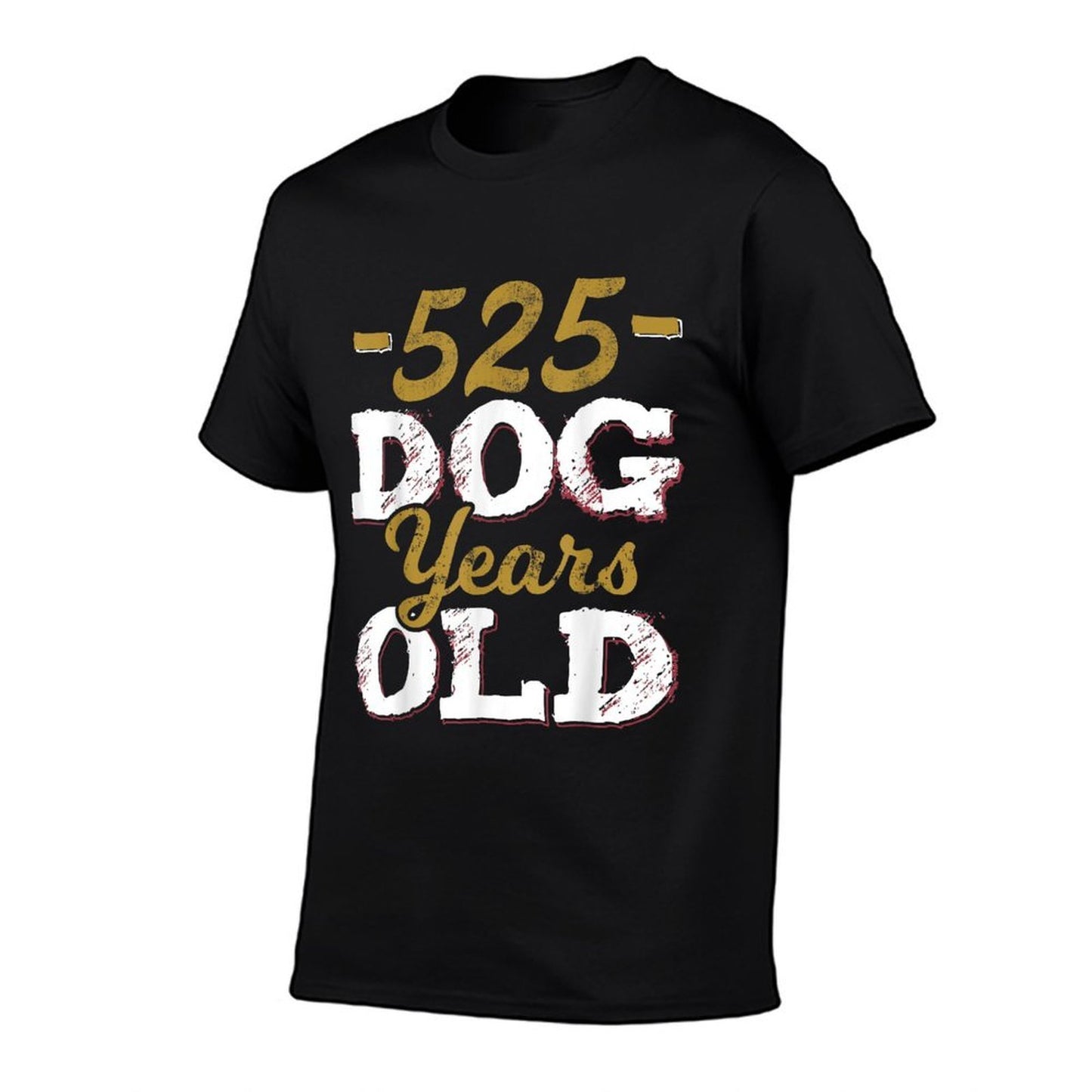 525 Dog Years Old Funny 75th Birthday Gag Gift Ribbed Collar T-Shirt
