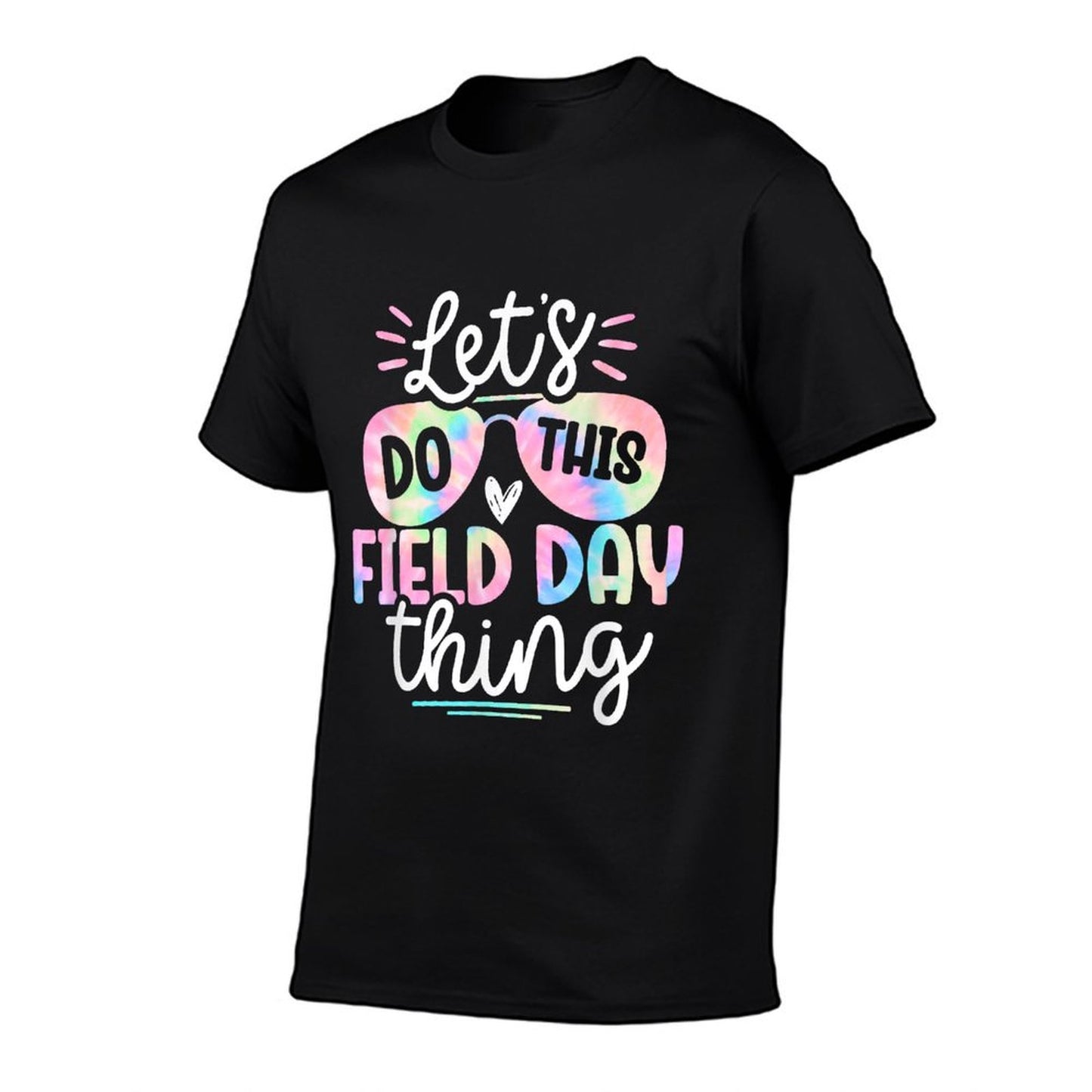 School Field Day Tie Dye Field Day Teachers Kids Ribbed Collar T-Shirt