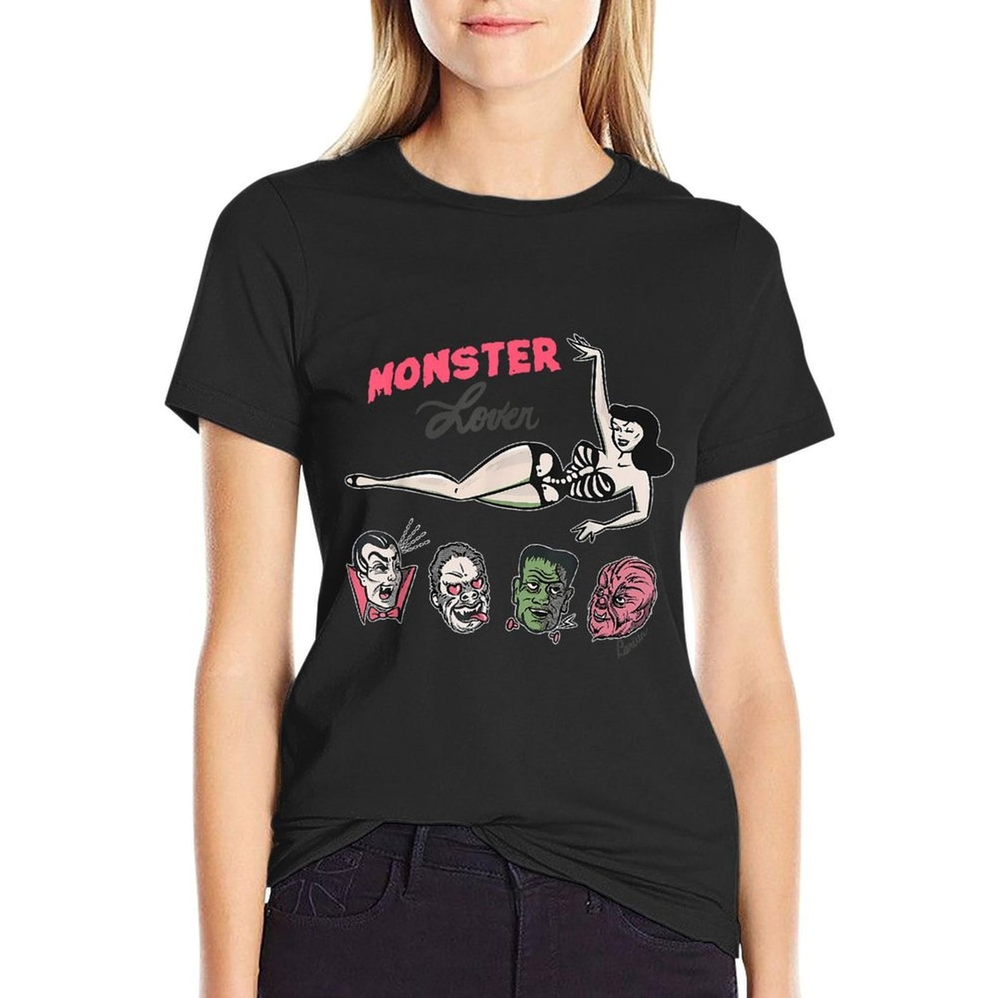 Retro Funny Monster Lover Vampire Frankenstein Halloween Vintage-inspired T-Shirt