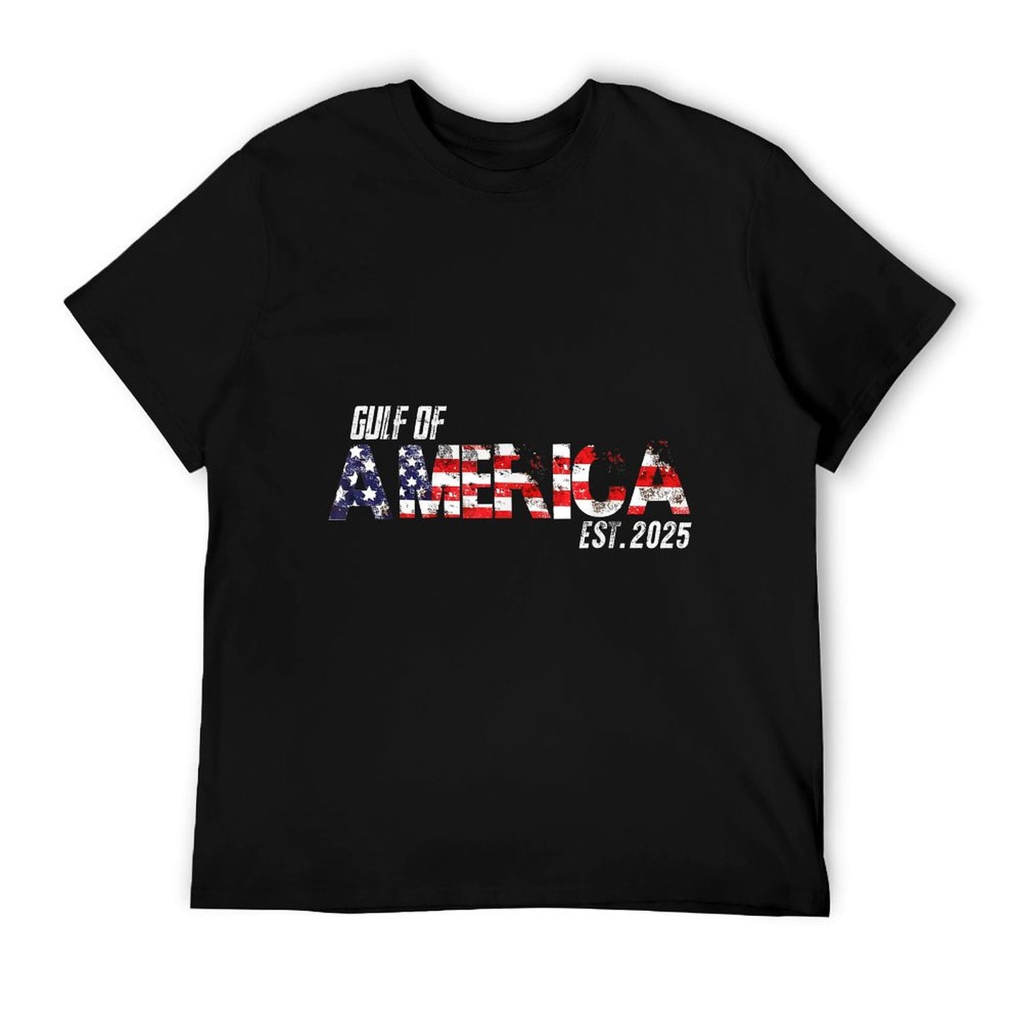 Gulf Of US America Est 2025 Vintage American Flag High-quality Stitching T-Shirt