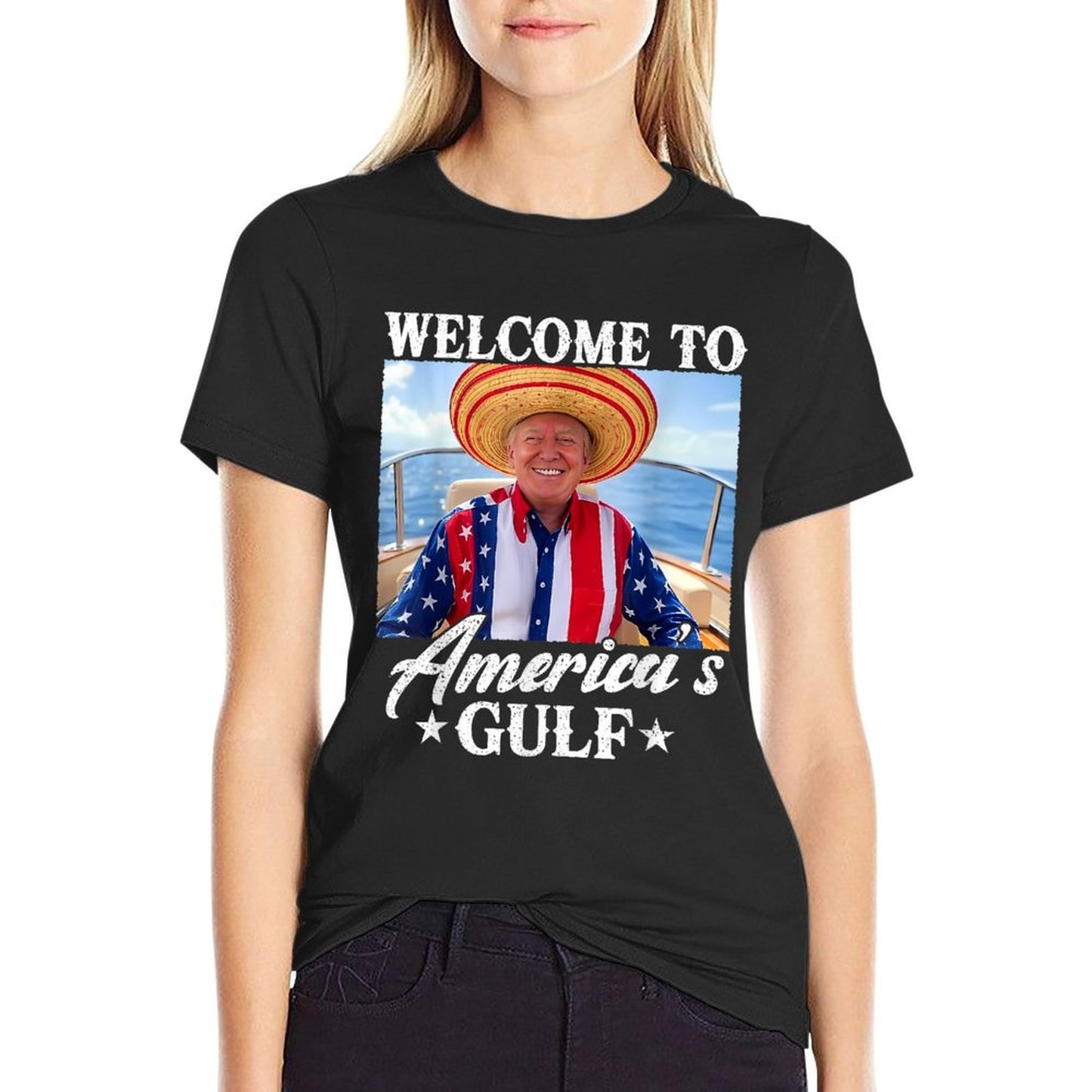 Gulf of USA America Funny USA Flag Odor-resistant T-Shirt
