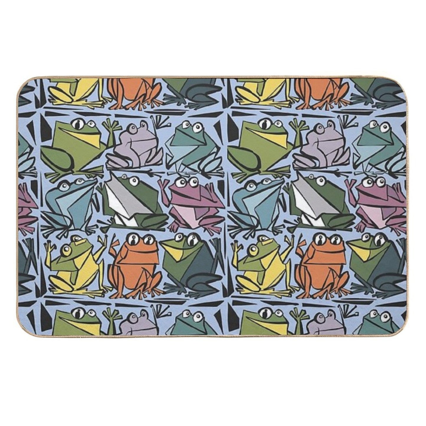 Funny Cool Artsy Frog Print Abstract Art Slip-Resistant Bath Mat
