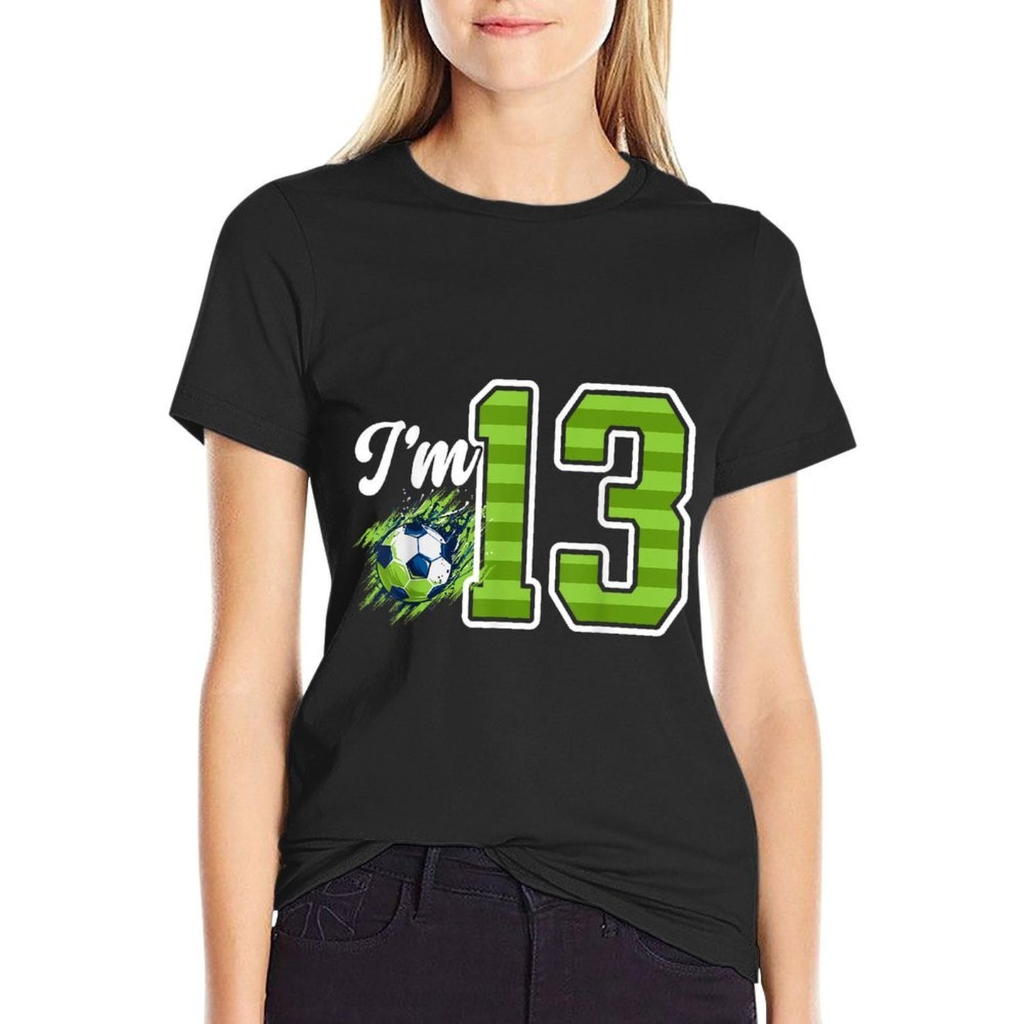13th Soccer Birthday Party Thirteen Year Old Soccer Player Tagless Design T-Shirt