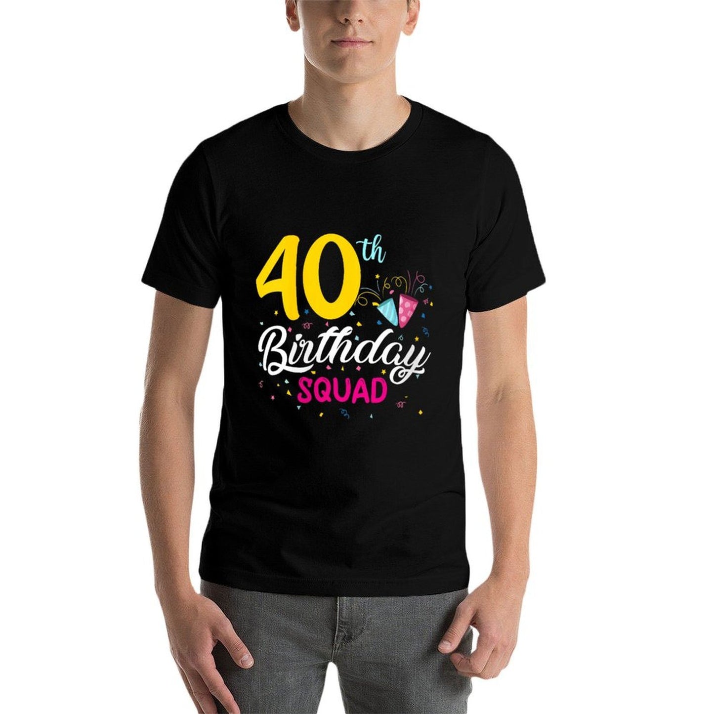 Womens 40th Birthday Squad 40 Year Old Gifts 40th Birthday Party Polyester Blend T-Shirt