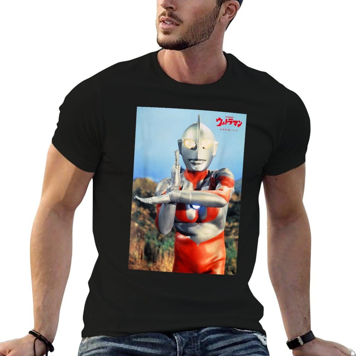 ULTRAMAN Fantasy Tokusatsu Series Classic Spacium Beam Pose Odor-resistant T-Shirt
