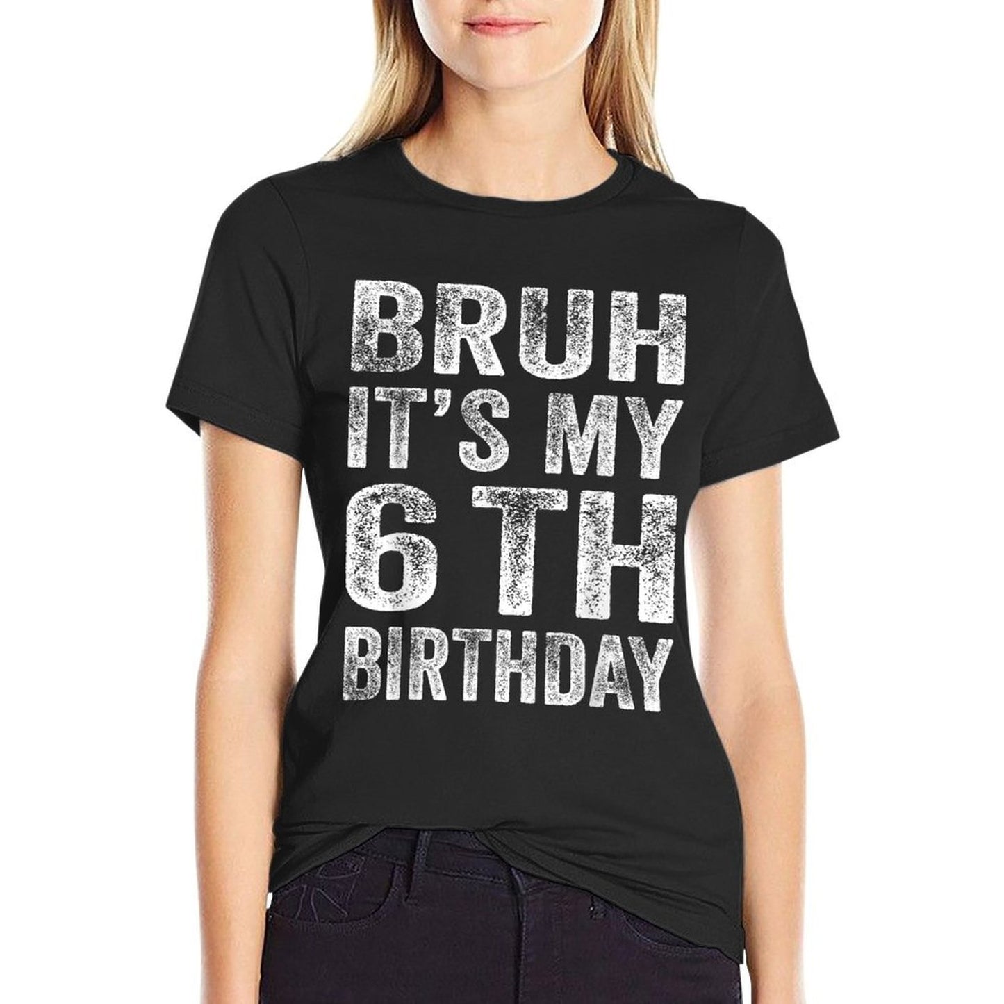 Vintage Bruh It's My 6th Birthday 6 Year Old Birthday Boy Relaxed-fit T-Shirt