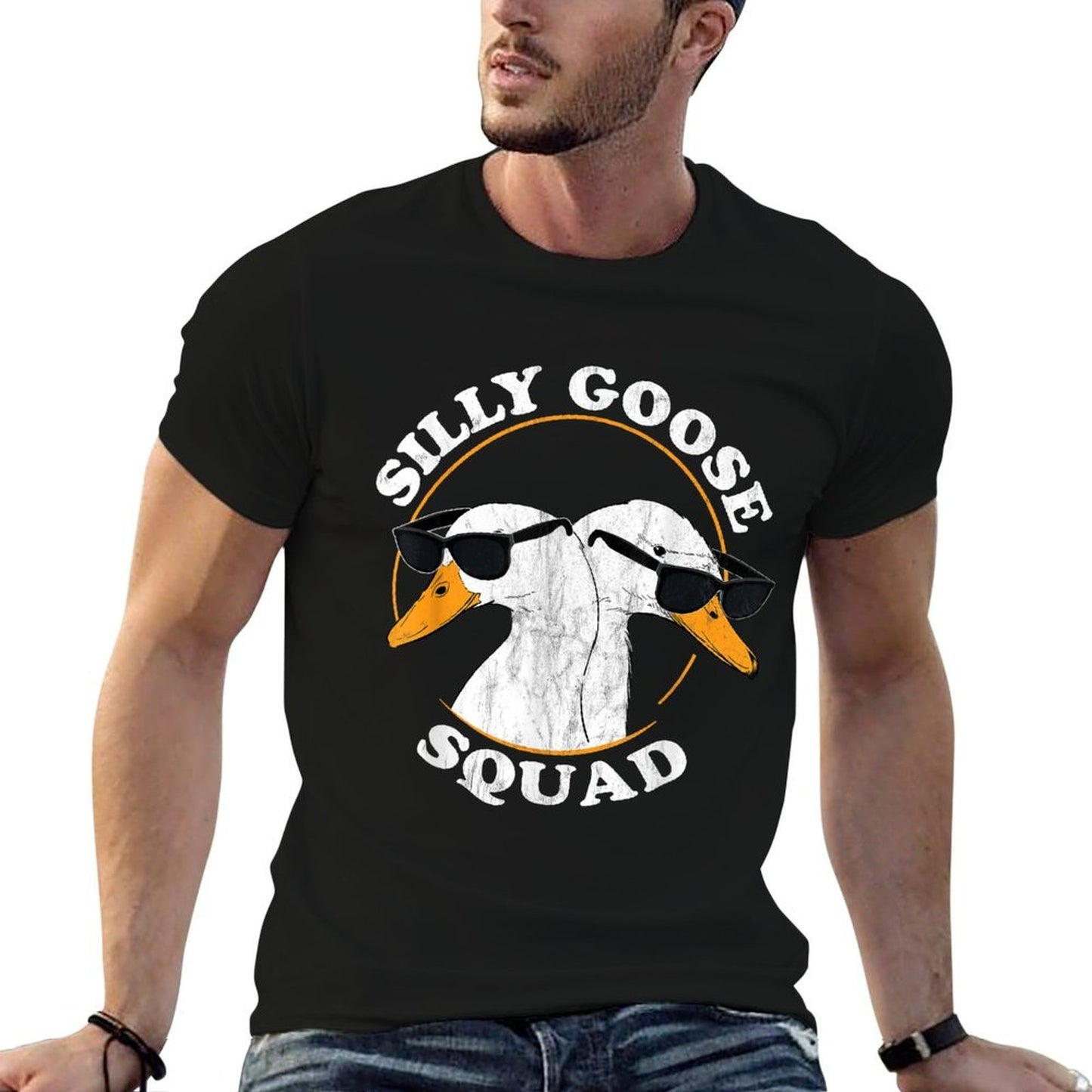 Silly Goose Squad Funny Goose Meme Cute Goose Trendy Design Wrinkle-resistant T-Shirt