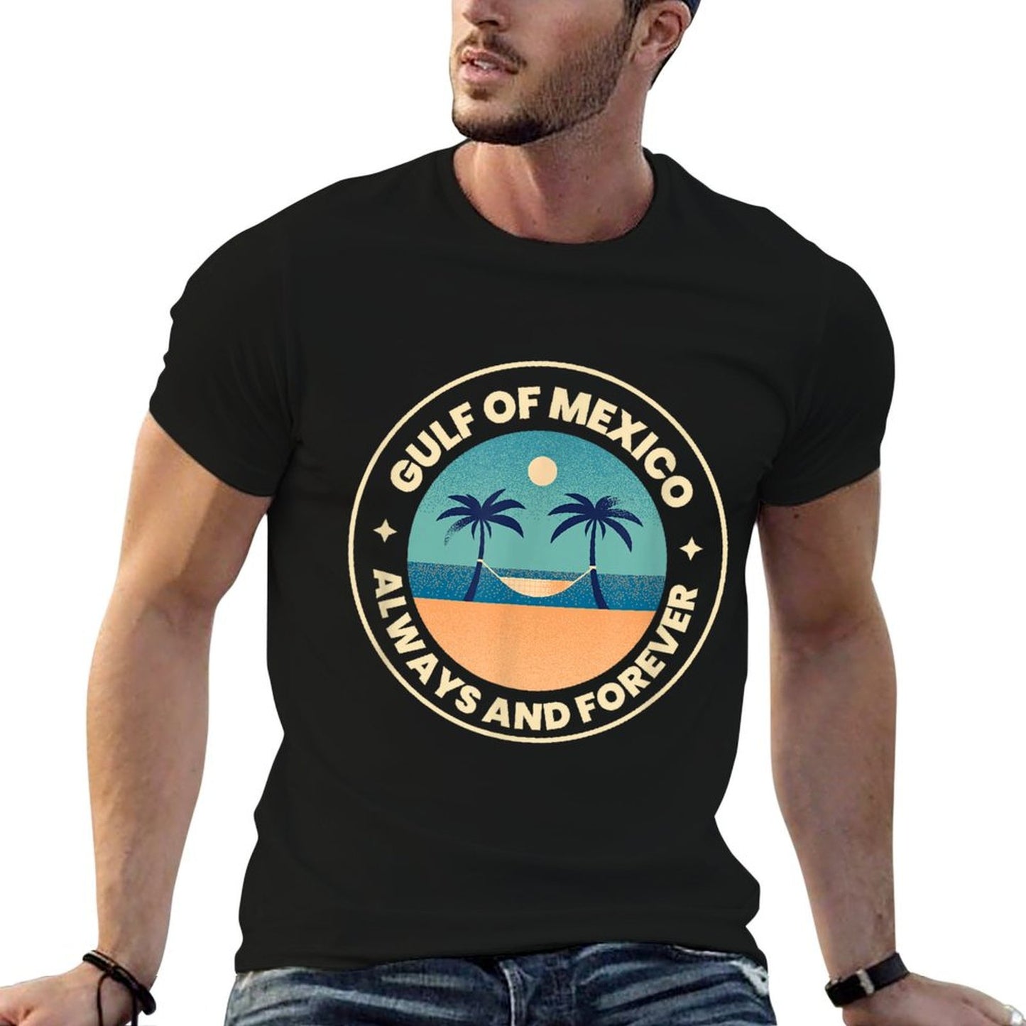 Gulf of USA America Gulf Of Mexico Retro Throwback Design Tagless Design T-Shirt