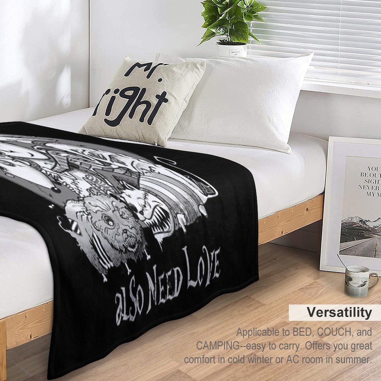 Zombie Doggies Also Need Love Comfort Throw Blanket