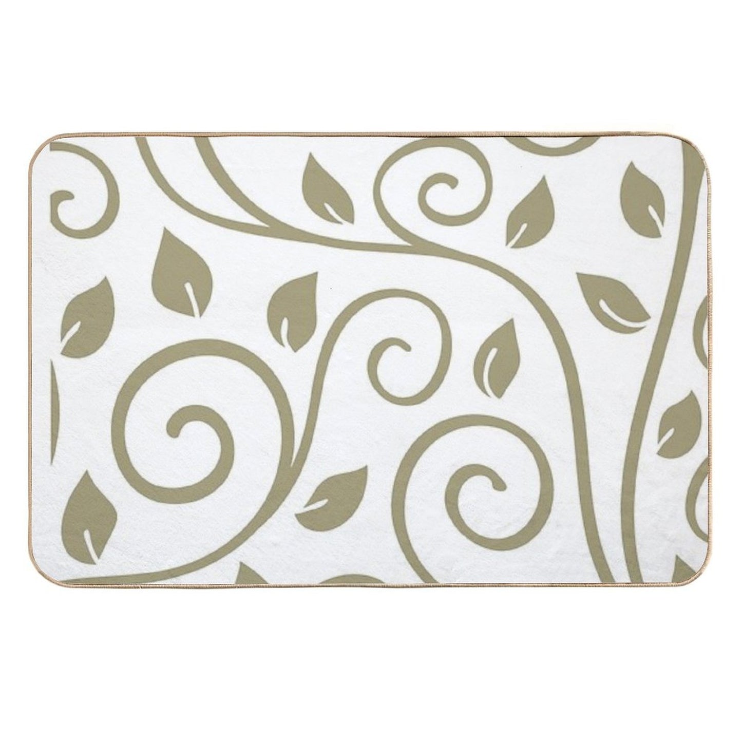 Leaf Floral Pattern Pet-Safe Bath Mat