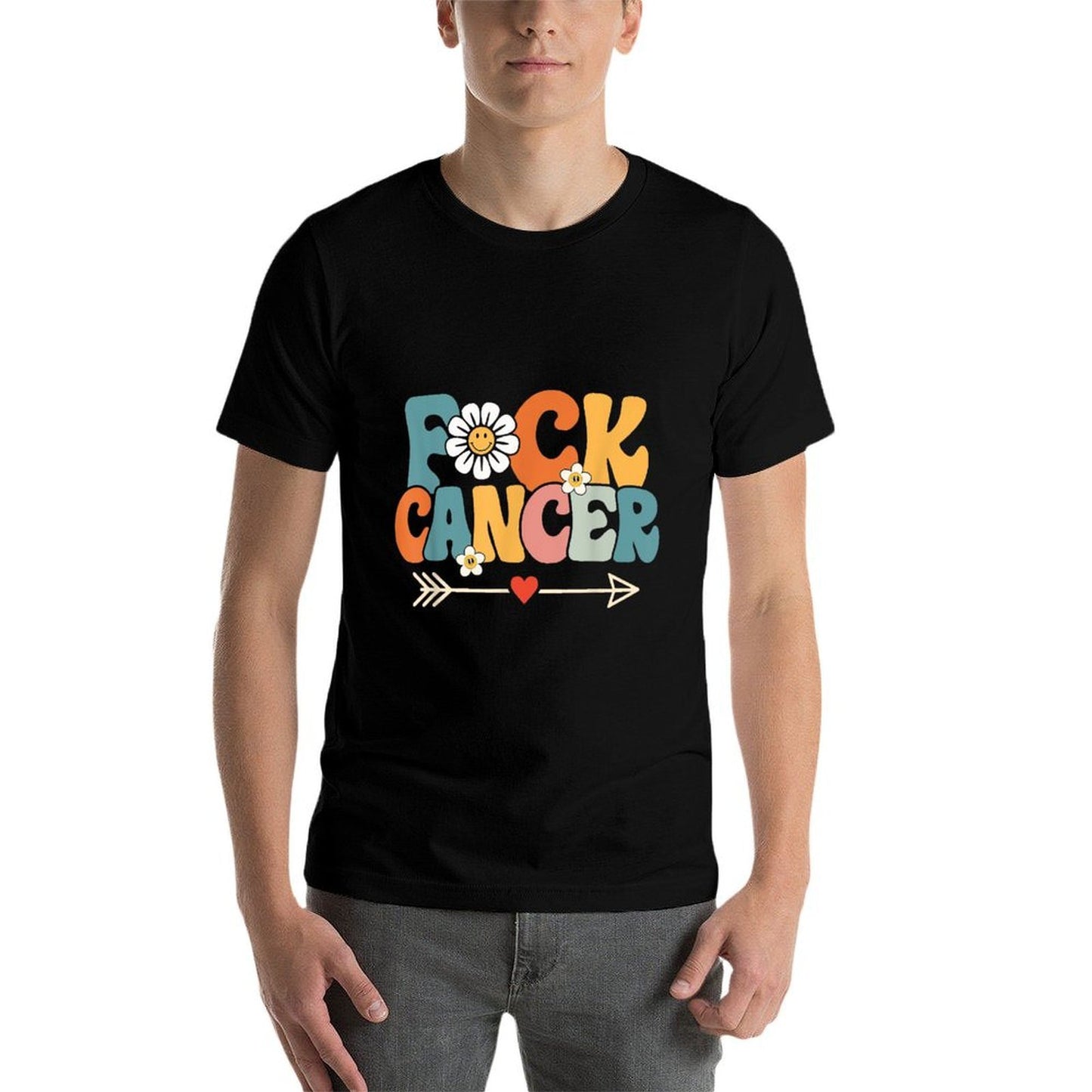 Groovy Fuck Cancer, I Hate Cancer, Breast Cancer Awareness Classic T-Shirt