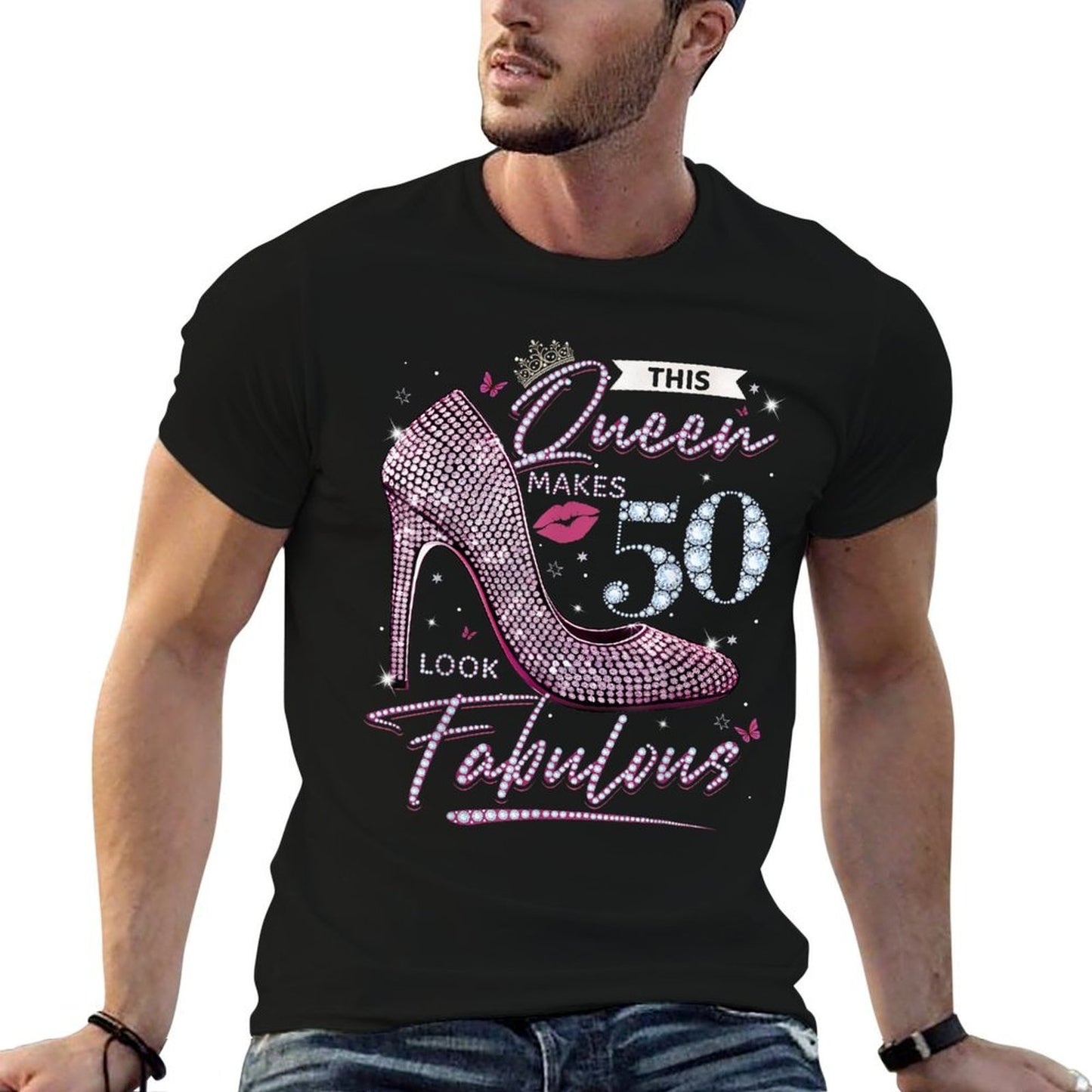 This Queen Makes 50 Looks Fabulous 50th Birthday Women Vintage-inspired T-Shirt