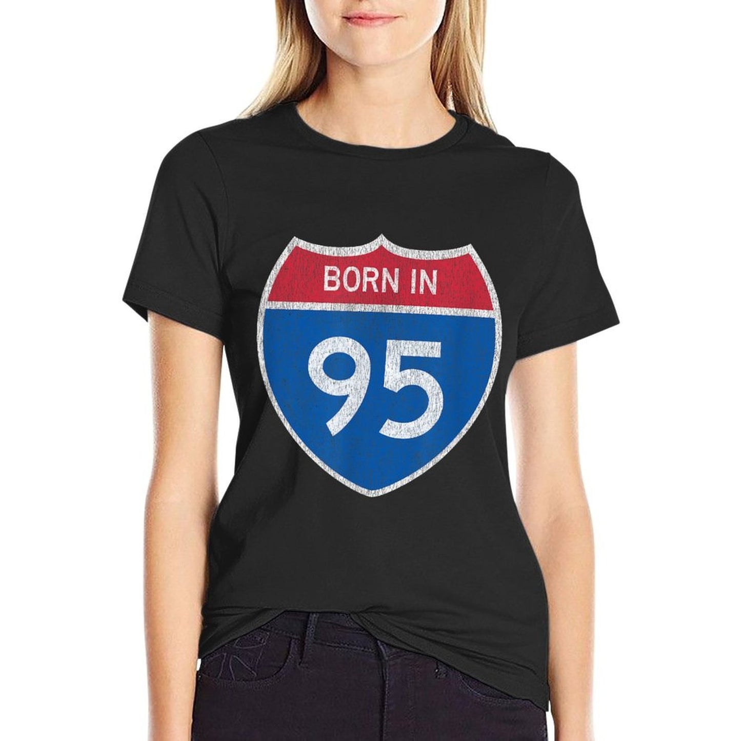 30 Year Old Car Road Sign 1995 30th Birthday Heathered Texture T-Shirt