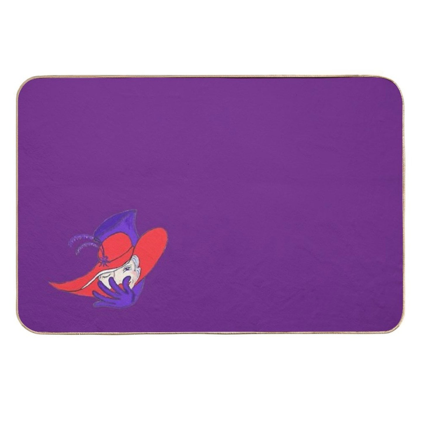 Lady with A Red Hat Anti-Trip Bath Mat