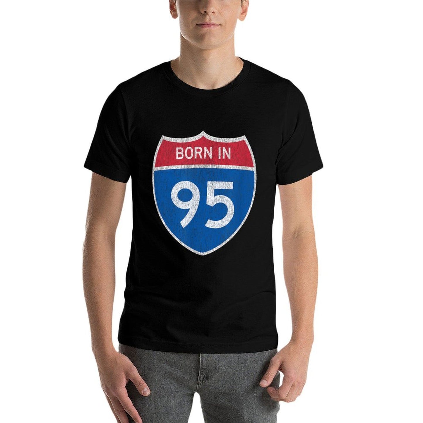 30 Year Old Car Road Sign 1995 30th Birthday Heathered Texture T-Shirt