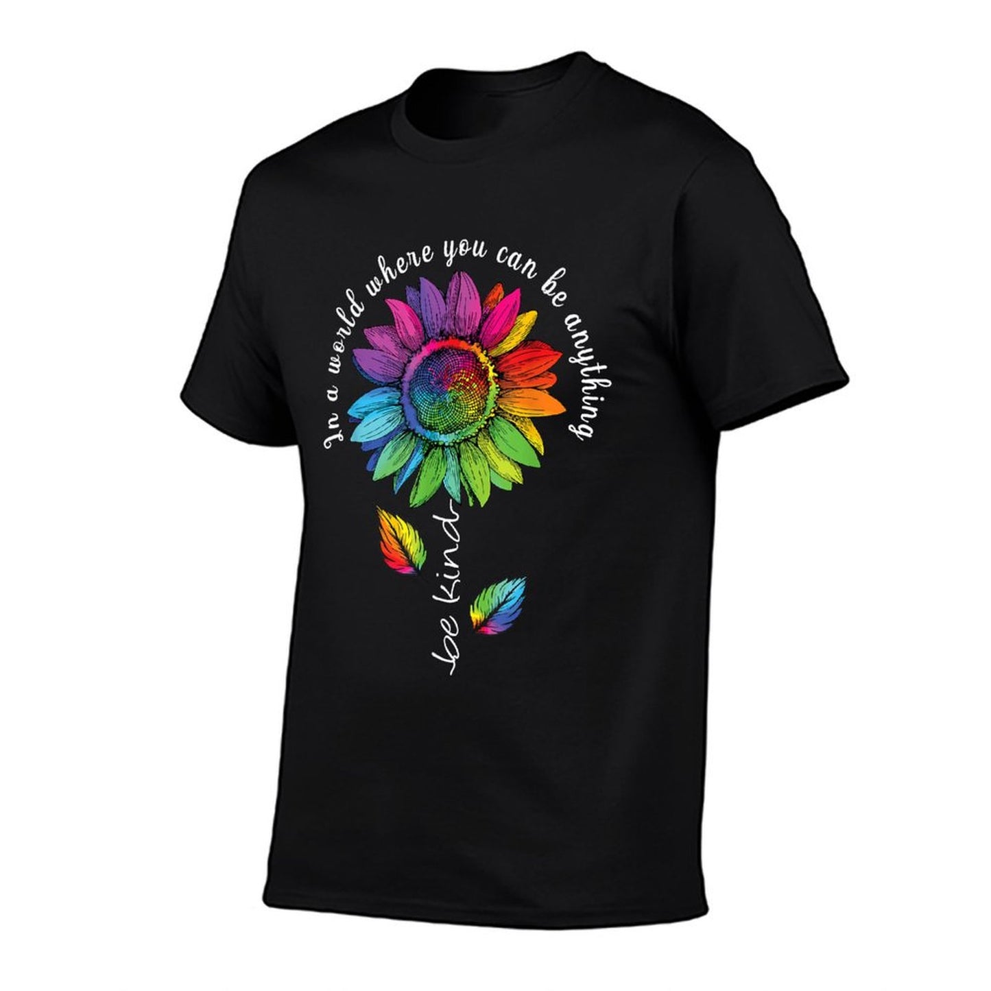 LGBTQ Rainbow Sunflower Be Kind Gay Love Pride Flower Wrinkle-resistant T-Shirt
