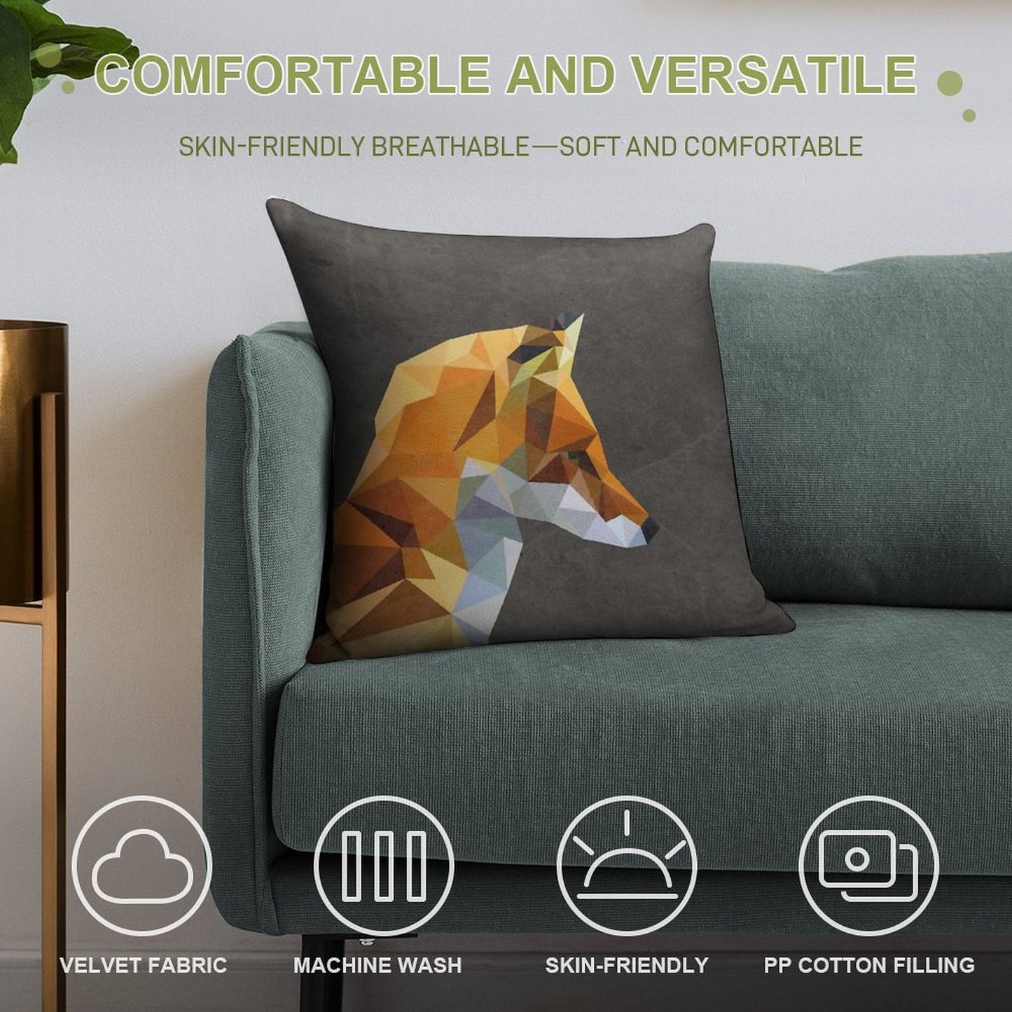 LP Fox Soft Home Decor Throw Pillow