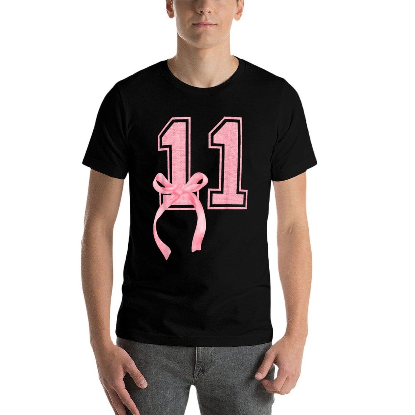 Birthday Girl Pink Coquette Bow 11 Year Old Aesthetic Girly Wrinkle-resistant T-Shirt