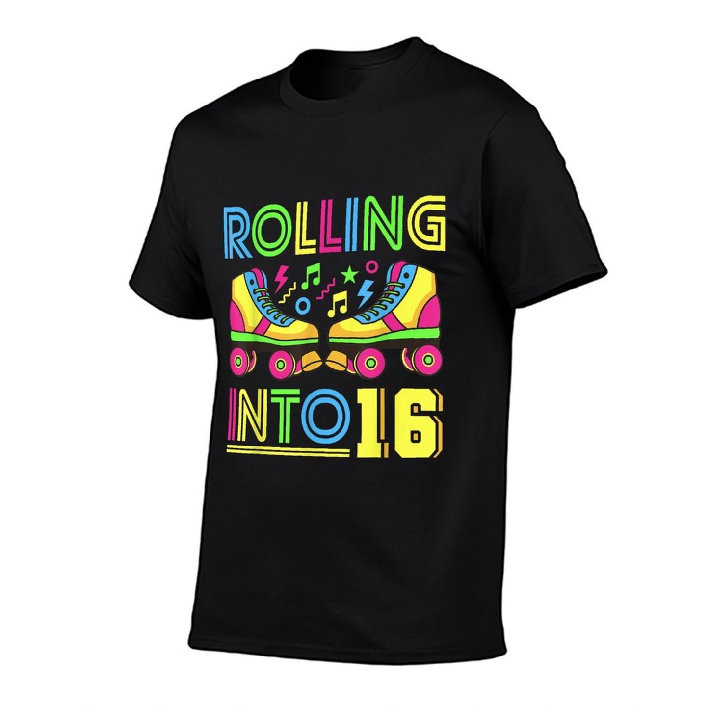 Rolling Into 16 Year Old 80s Party 90s Costume 16th Birthday Vintage-inspired T-Shirt