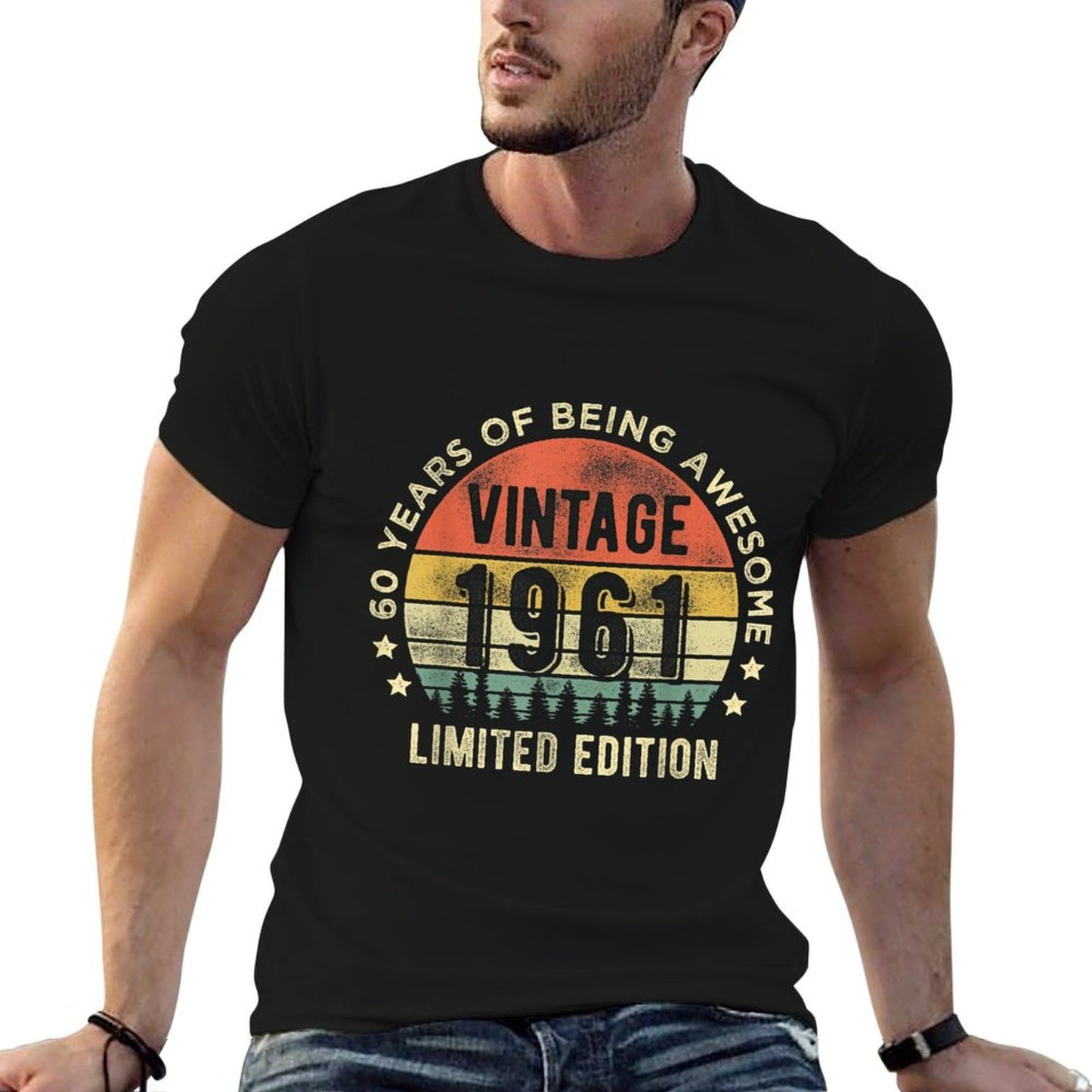 60 Year Old Gifts Vintage 1961 Limited Edition 60th Birthday Easy-care T-Shirt