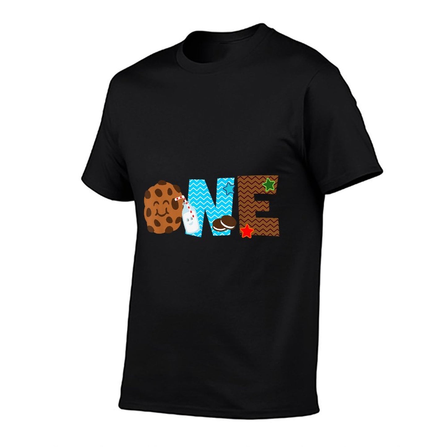 1st First Birthday Milk And Cookies Theme Party One Year Old Graphic-printed T-Shirt
