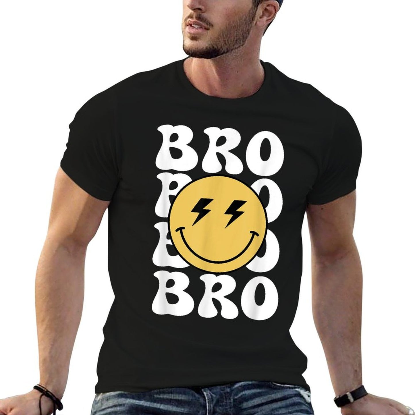 Bro One Happy Dude Birthday Theme Family Matching Rolled Sleeves T-Shirt