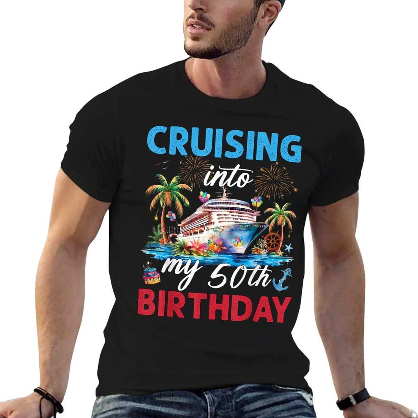 50th Birthday Cruise My 50 Year Old Cruising Into Birthday Comfortable T-Shirt