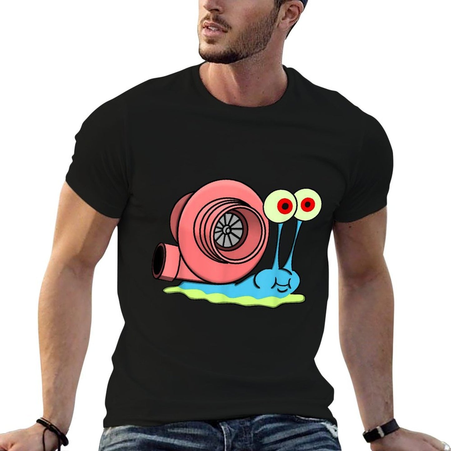 Retro Turbo Car Funny Meme Fast Snail With Racing Vintage Tagless Design T-Shirt