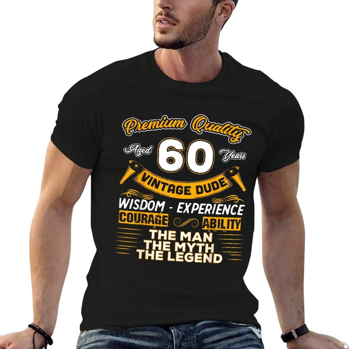 Vintage Dude The Man Myth Legend 60 Yrs 60th Birthday Slim-fit Cut T-Shirt