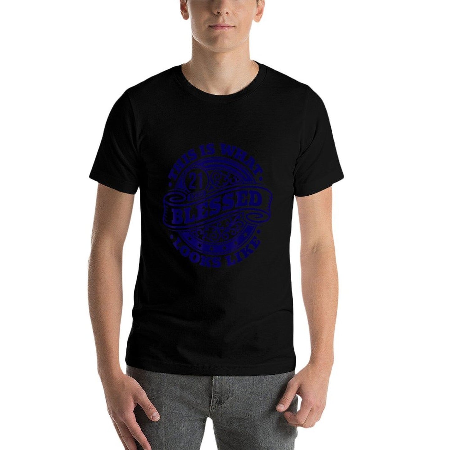 21st Birthday Age 21 Blessed I Religious 21st Birthday Tagless Design T-Shirt
