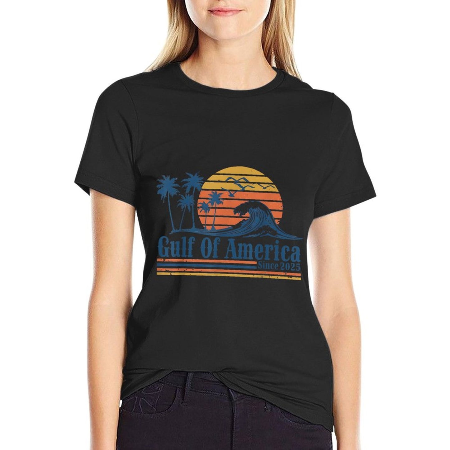 Retro Gulf Of USA America 2025 American Flag Gulf Mexico Classic T-Shirt