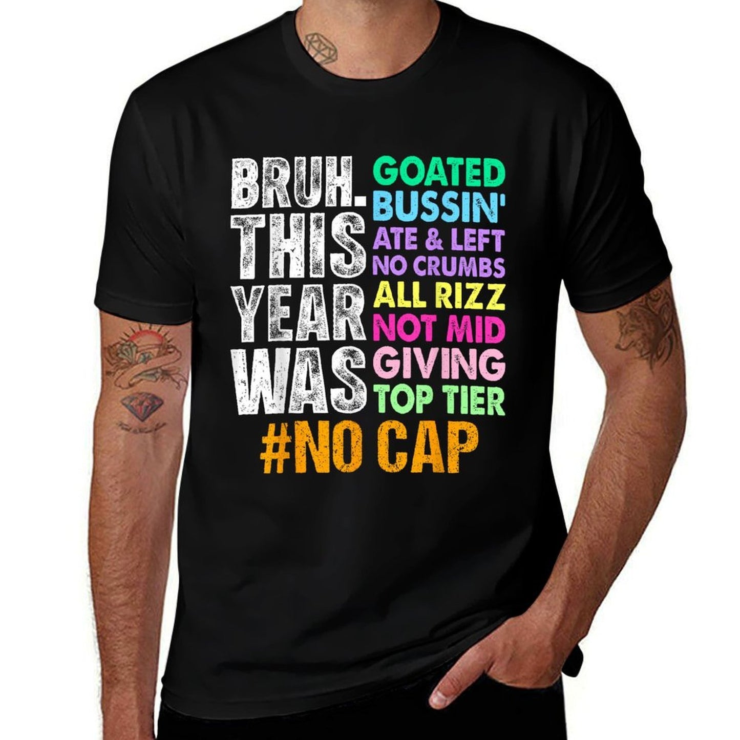 Bruh This Year Was Goated No Cap Funny Last Day of School Classic T-Shirt