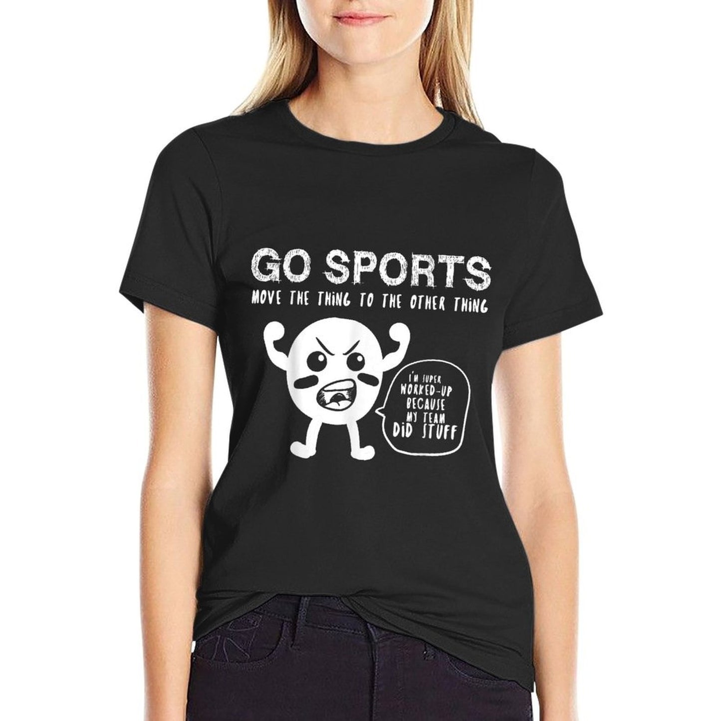 Go Sports Fan, Sports, Move The Other Thing Oversized Silhouette T-Shirt