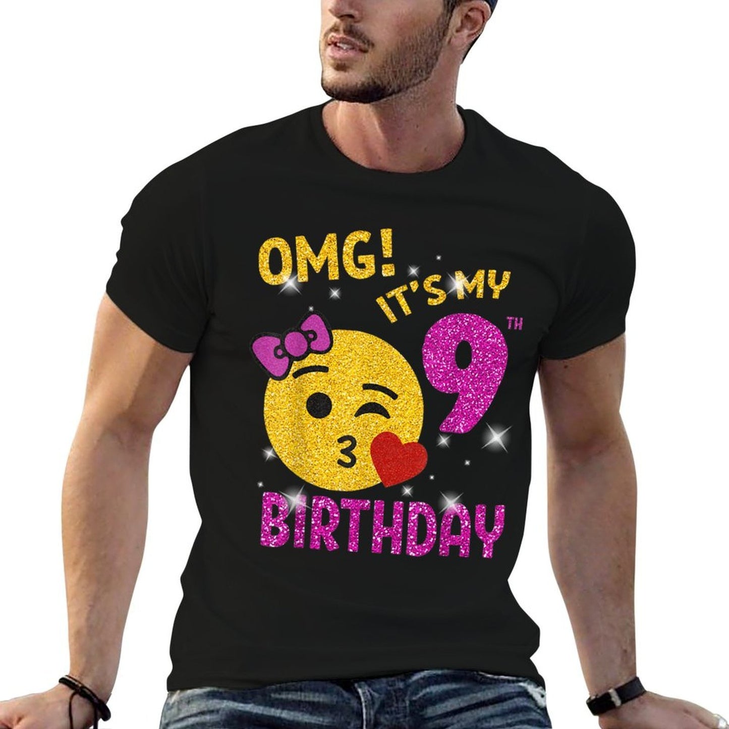 OMG It's My 9th Birthday Girl Cute 9 Yrs Old Birthday Party Vintage-inspired T-Shirt