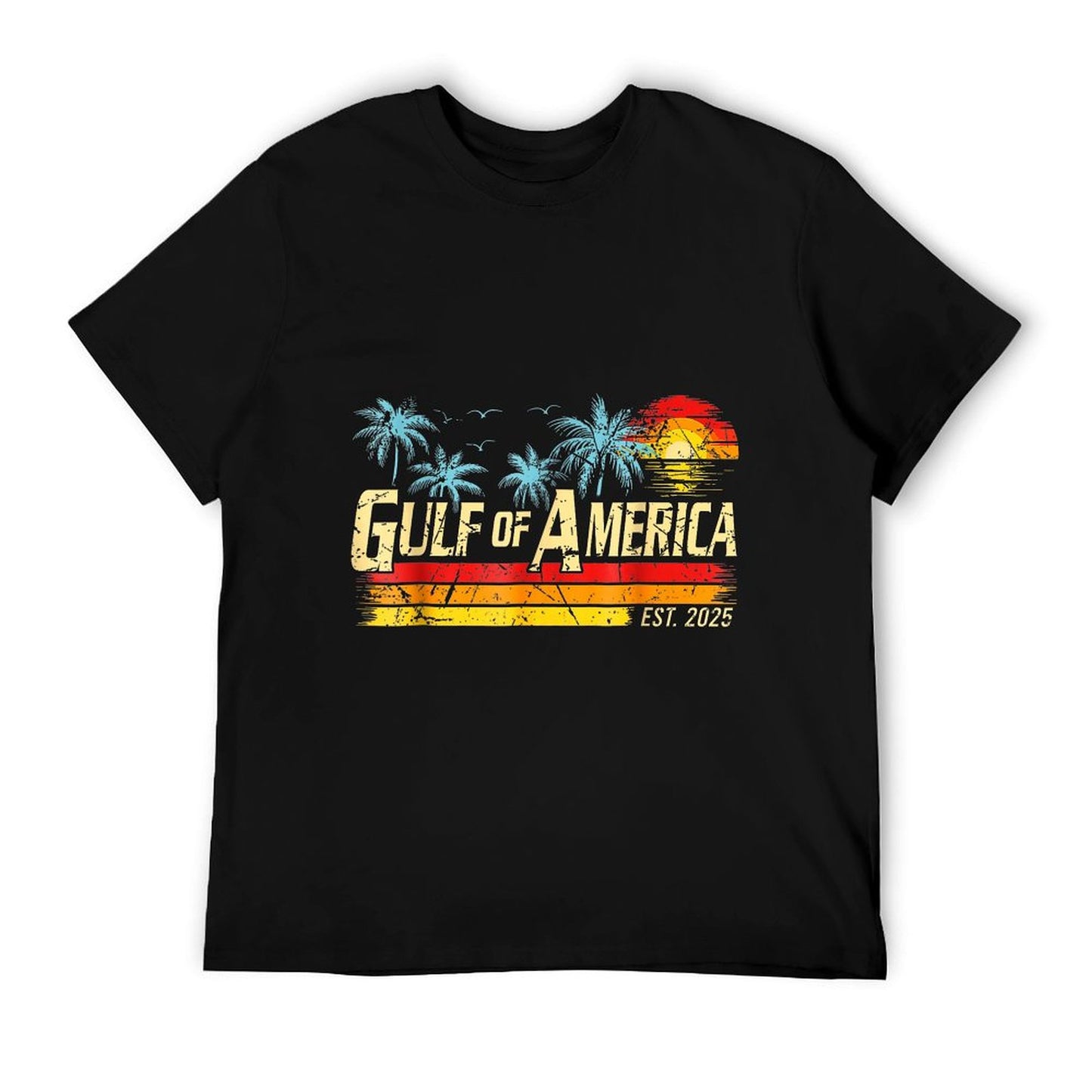 Retro Gulf Of USA America Est 2025 American Flag Odor-resistant T-Shirt