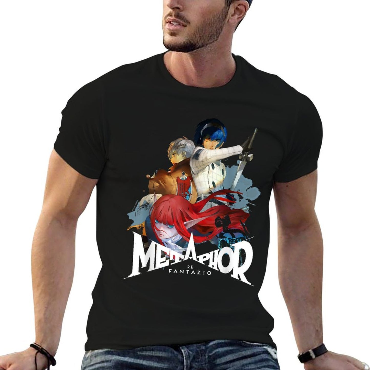 Metaphor ReFantazio Key Art Trio (white Logo) ATLUS Affordable Price T-Shirt