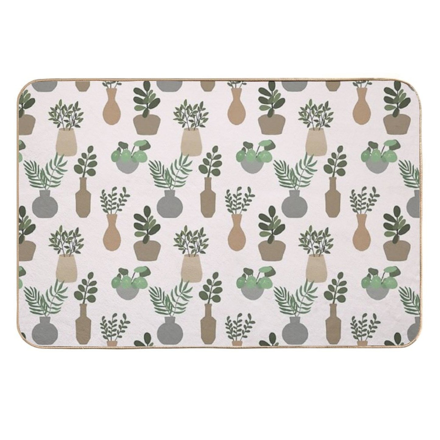 Pot Plants-tan-blush Dirt-Trapping Bath Mat