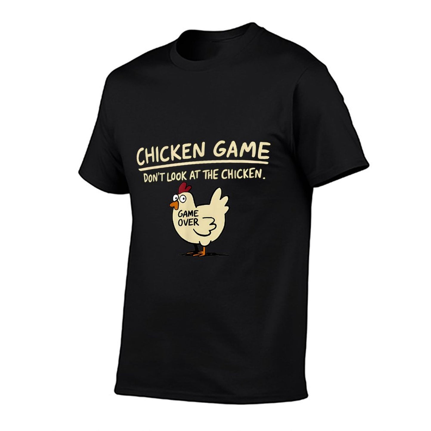 Chicken Game Don't Look At The Chicken Funny Chicken Rolled Sleeves T-Shirt