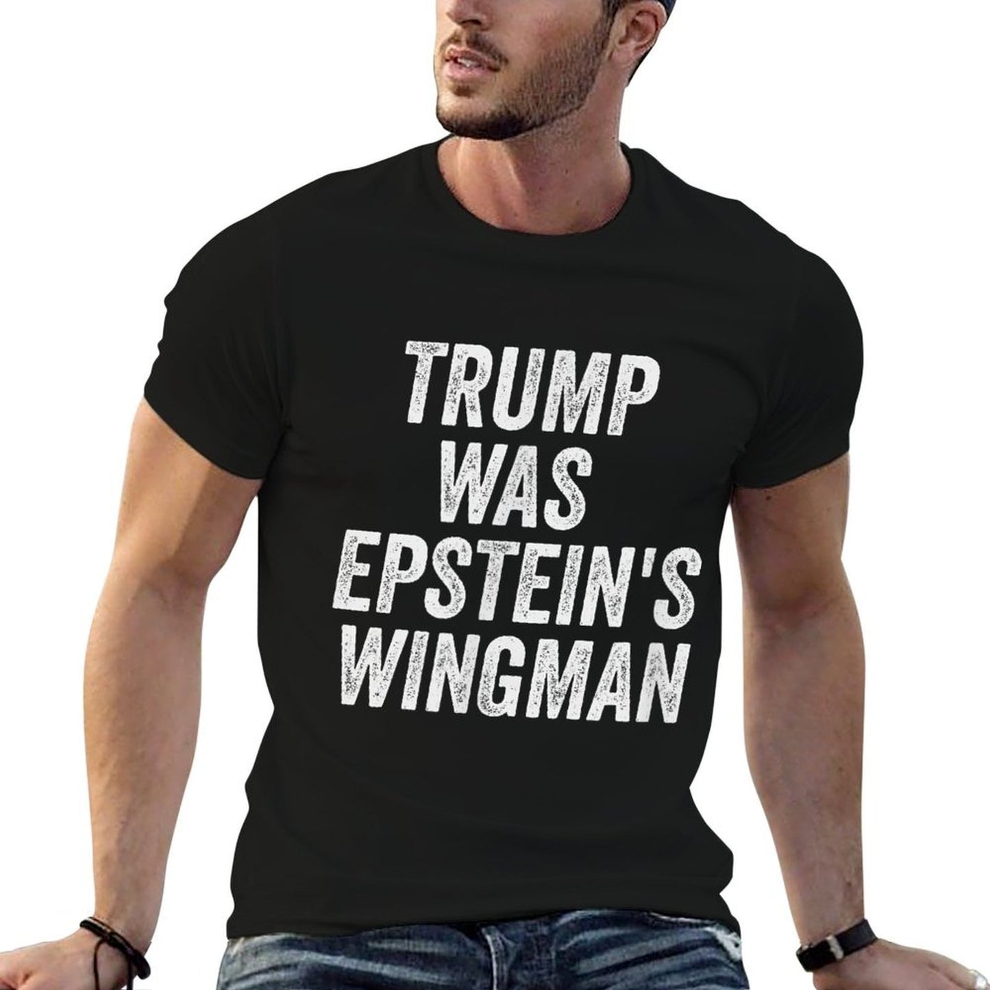 2024 Harris Walz Gear Trump Was Epsteins Wingman Design - Unisex Adult, Black, Small,,, Political Polyester Blend T-Shirt