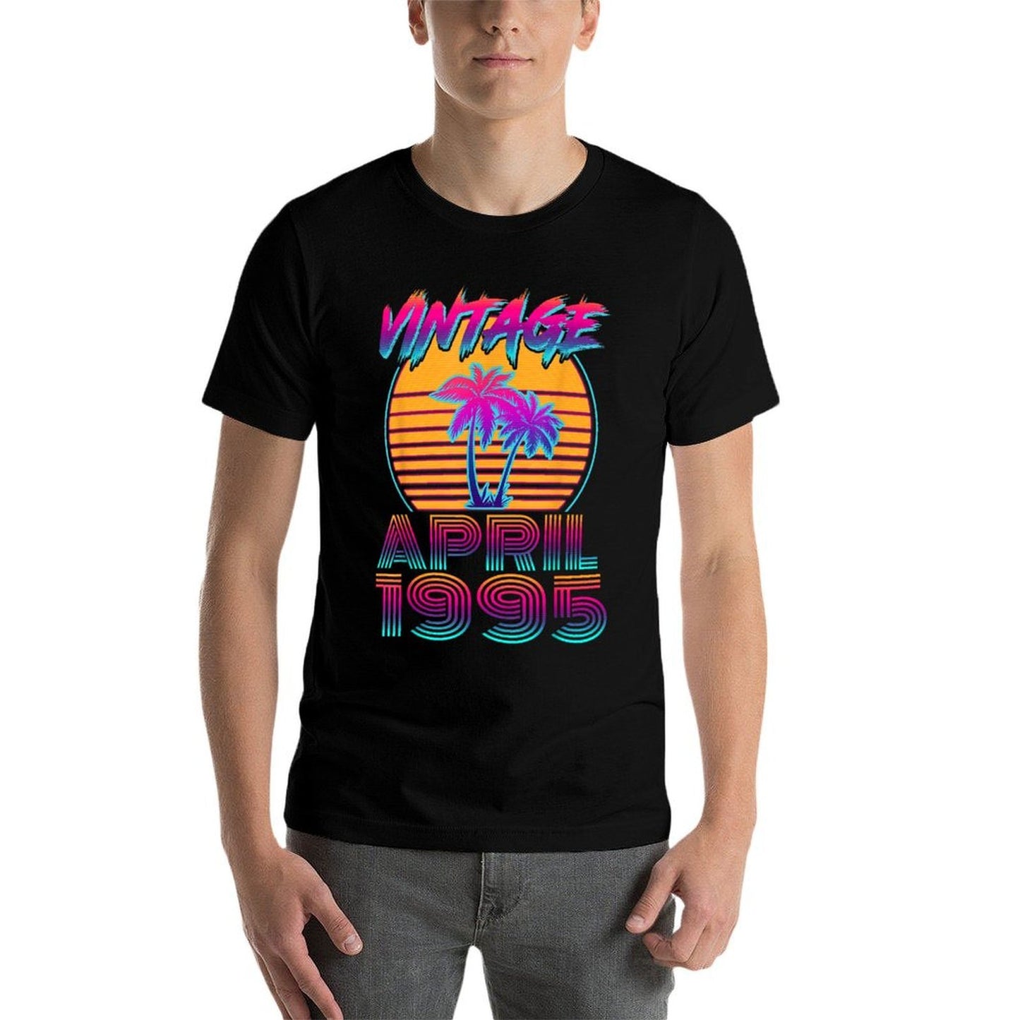 30 Years Old Retro Vintage Funny April 1995 30th Birthday Heathered Texture T-Shirt