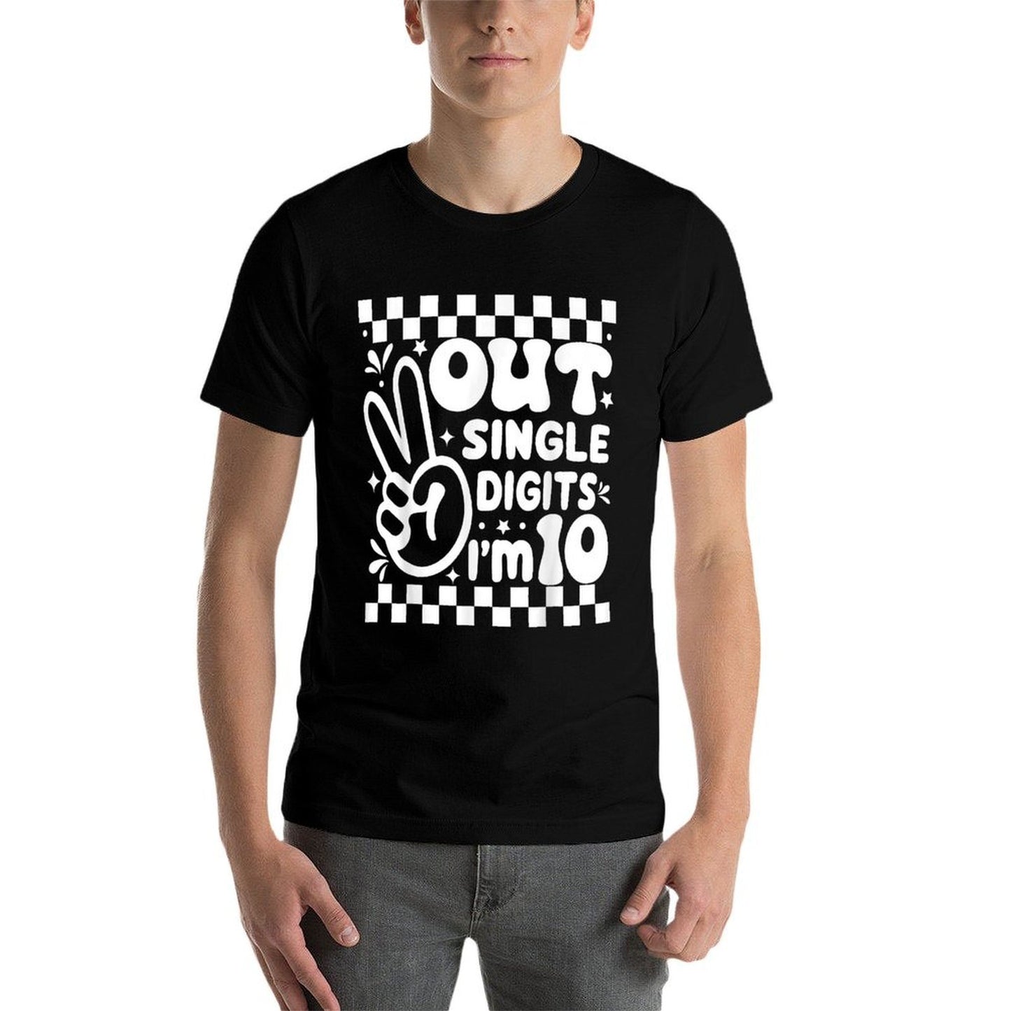 Funny Peace Out Single Digits I'm 10 Year Old 10th Birthday Quick-drying T-Shirt
