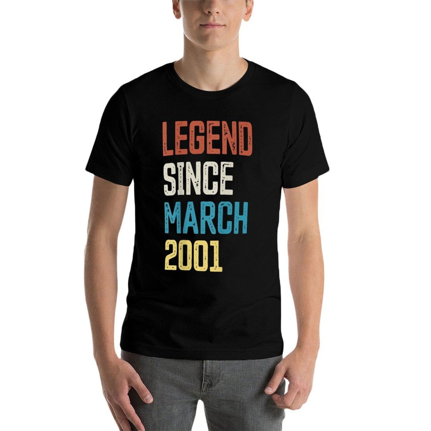 21st Birthday Vintage Born in March 2001 Birthday Durable T-Shirt