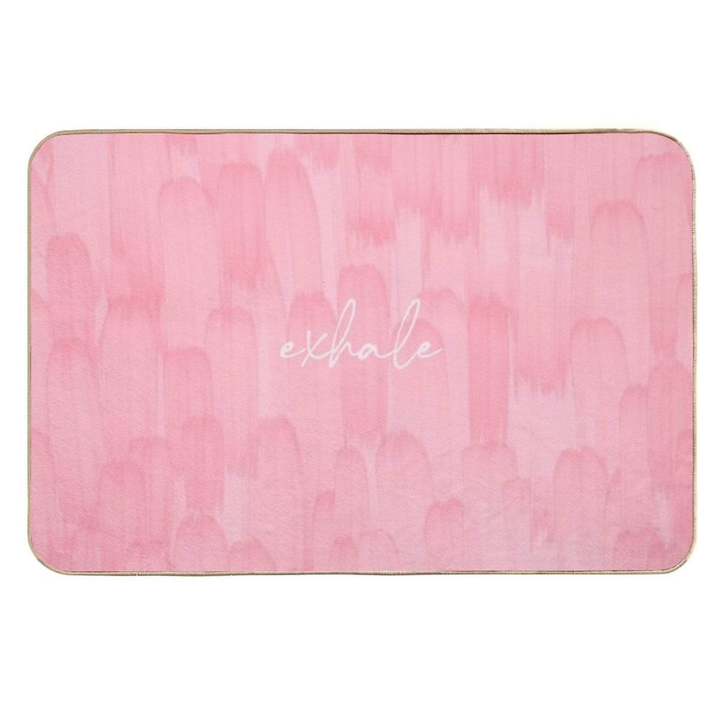 Exhale Flamingo Pink Strokes Dirt-Trapping Bath Mat