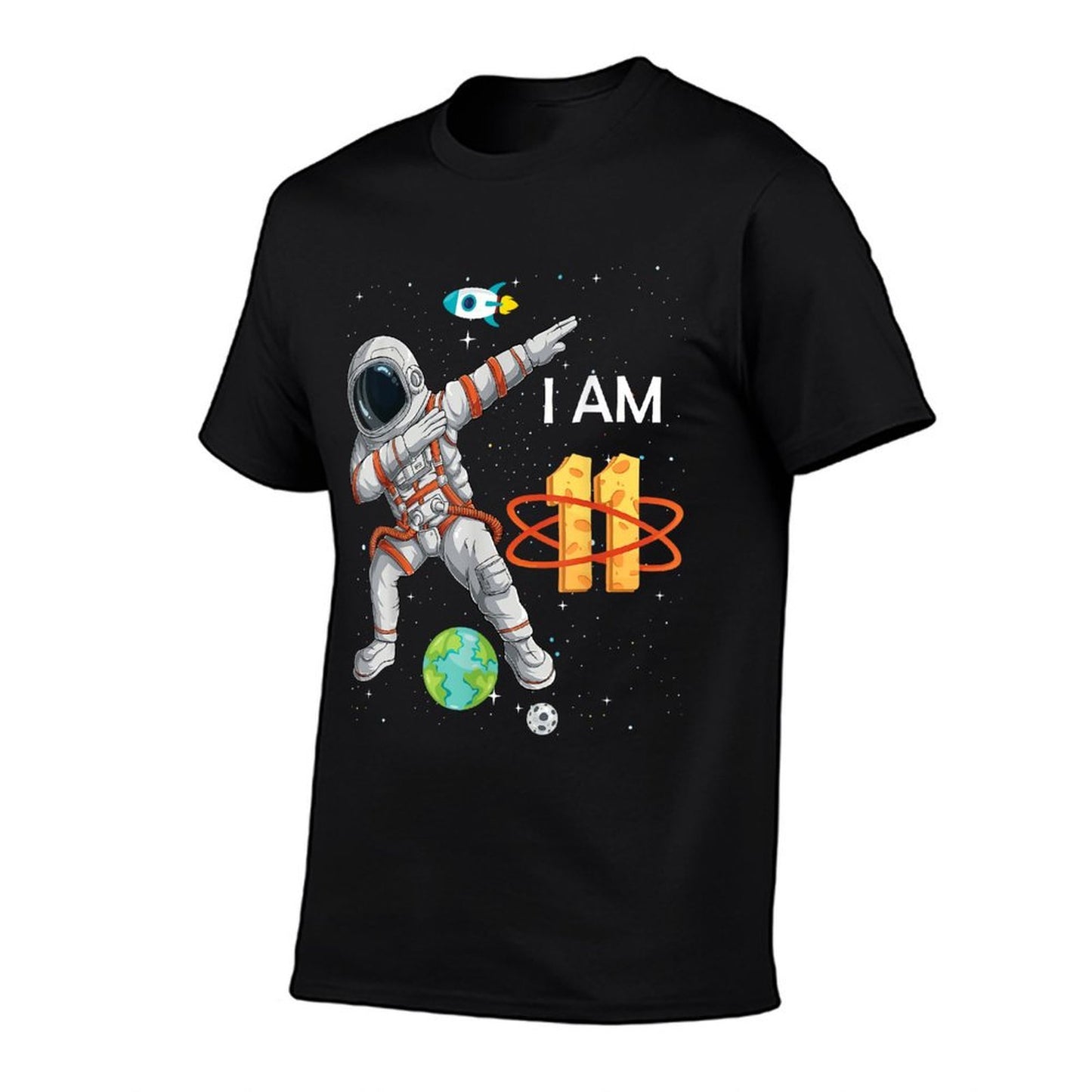 11 Years Old Birthday Boy Astronaut Space 11th B-Day Trendy Pattern T-Shirt