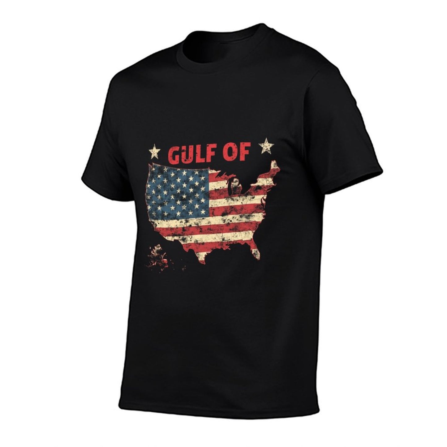 Mens Womens Gulf of USA America Funny USA Flag Vintage Retro Stretchy T-Shirt