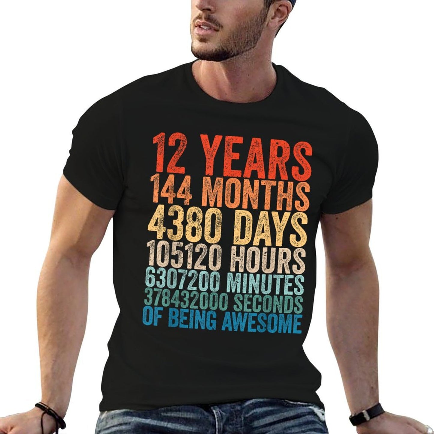 Vintage 12 YO Retro 12th Birthday Boys Girls 12 Years Cotton T-Shirt