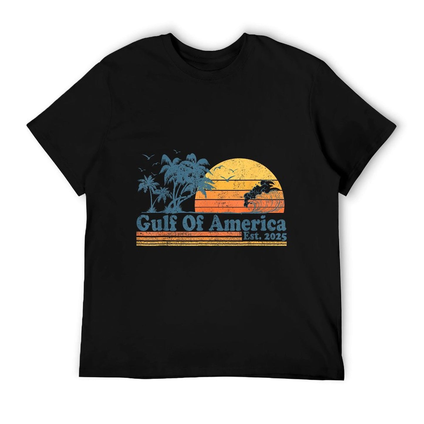 Gulf of US America Est 2025 Retro Vintage Beach Men Women Wrinkle-resistant T-Shirt