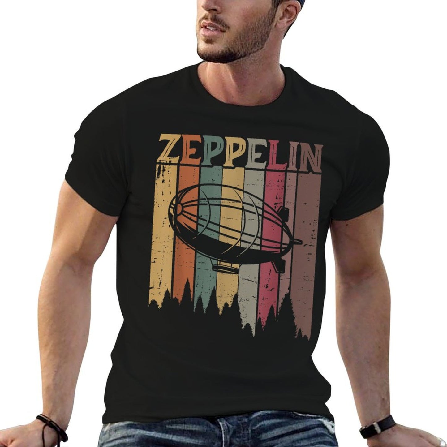Retro Zeppelin 70s 80s Dirigible Airship Zepelin Zepplin Versatile T-Shirt